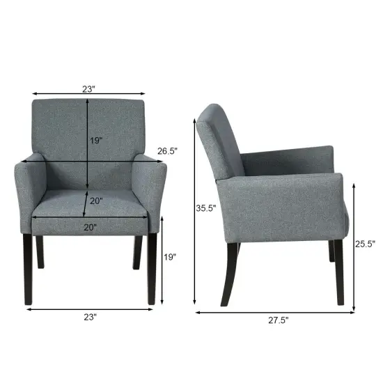 Executive Guest Chair Reception Waiting Room Arm Chair Grey {5}