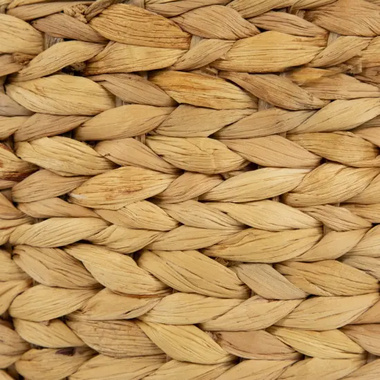 Northlight Set of 2 Beige Textured Water Hyacinth Woven Storage Baskets with Handles - 15.75" {7}