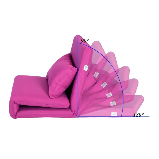 Relaxie Linen Convertible Flip Floor Chair Sleeper Pink {5}