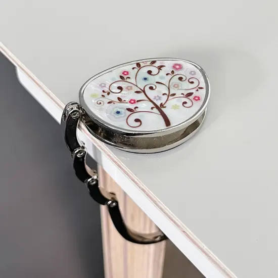 Wrapables Stylish Purse Hook Hanger, Foldable Handbag Table Hanger, Flower Tree {3}