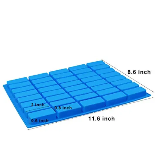 2 Pieces 40 Cavity Narrow Rectangle Silicone Caramel Candy Molds Chocolate Bar Mold for Truffles, Ganache, Jelly, Praline, Brownie, Butter, Ice Cube Tray {5}