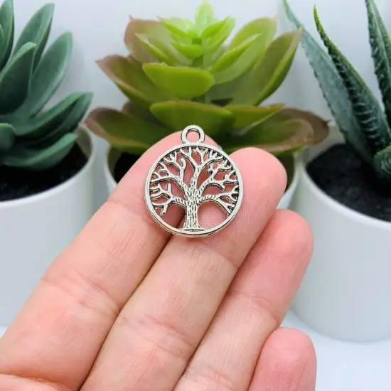 Kitcheniva Silver Tree of Life Round Celtic Charms {4}
