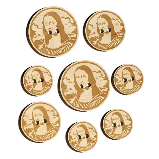 Mona Lisa Painting by Leonardo Da Vinci Wood Buttons for Sewing Knitting Crochet DIY Craft {7}