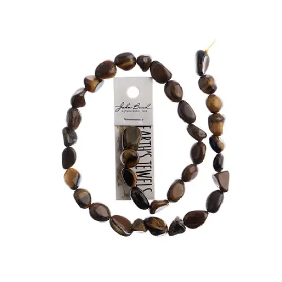 Earth's Jewel Semi-Precious 16" Tiger Eye Irregular Natural Bead Strand {1}