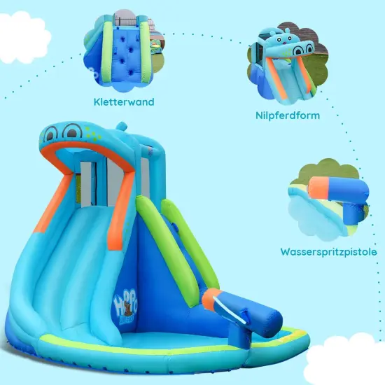 Inflatable Water Pool with Splash and Slide Without Blower {5}