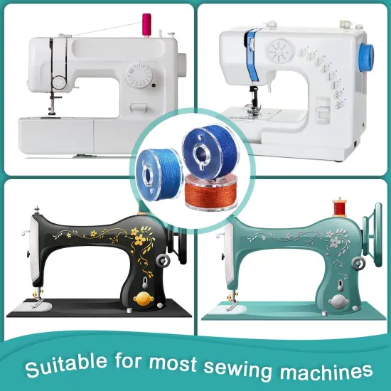 50 Pieces Thread Bobbins with Bobbins Box for Brother Sewing Machine, 50 Assorted Colors {5}