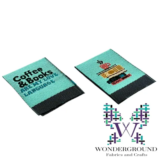 Coffee & Books Premium Woven Tags / Labels {1}