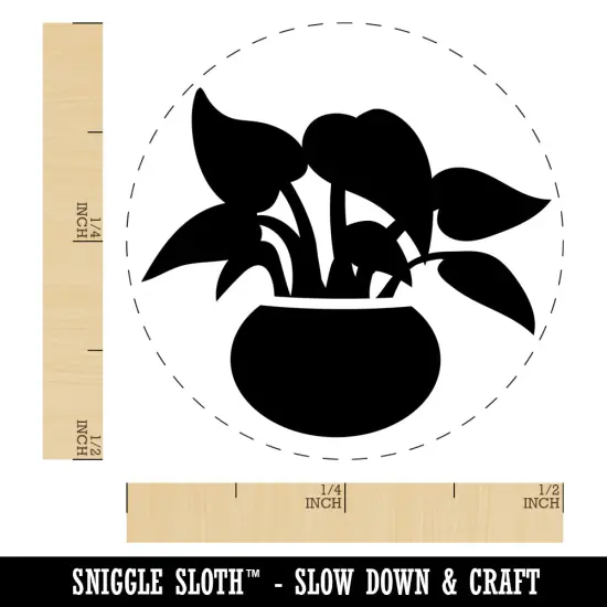 Potted Plant Pothos Devils Ivy Self-Inking Rubber Stamp Ink Stamper for Stamping Crafting Planners UV {1}