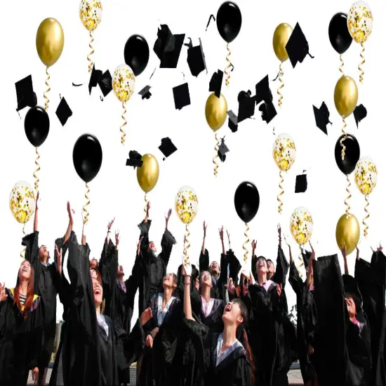 50 Pieces 12 Inches Black and Gold Balloons, Gold Confetti Balloons, Gold Metallic Latex Balloons for Birthday Party Decorations Graduation Balloon Garland Arch Kit, New Years Eve Decorations {4}