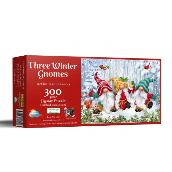 Sunsout Three Winter Gnomes 300 pc Christmas Jigsaw Puzzle 61825 {3}
