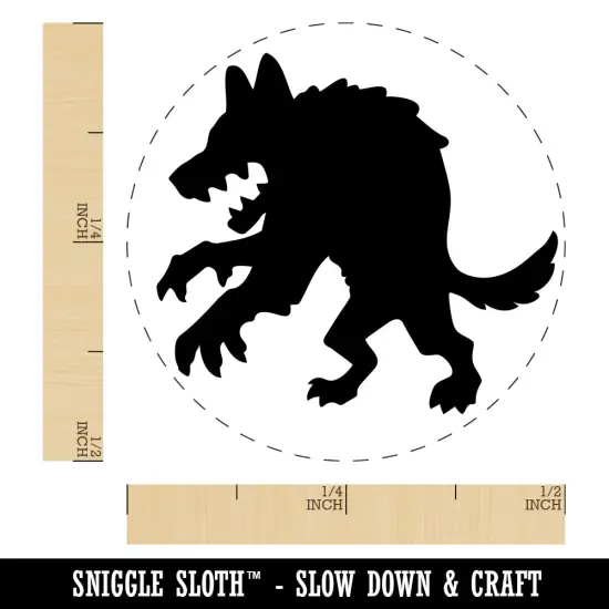 Werewolf Monster Wolf Man Silhouette Halloween Self-Inking Rubber Stamp Ink Stamper for Stamping Crafting Planners Dry Pad {1}