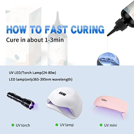 UV Resin 200g Clear Hard Type One Minute Fast Curing Transparent Ultraviolet Curing UV Resin for Craft Decoration DIY Earring Pendant Seal Jewelry Making&hellip; {4}