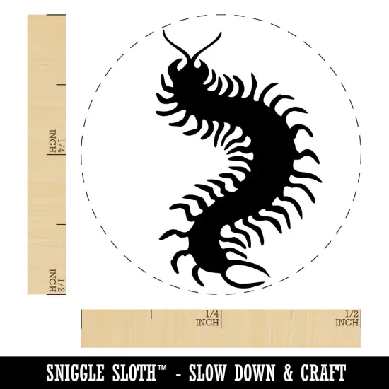 Creepy Crawley Centipede Bug Self-Inking Rubber Stamp Ink Stamper for Stamping Crafting Planners Green {1}