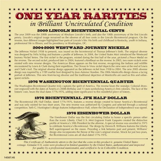 One Year Rarities Eleven Coin Display Boxed Set {5}