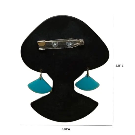 Wrapables Acrylic Fashion Brooch Pin for Sweaters, Coats, Scarves, and Bags, Quirky Blue {2}