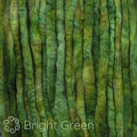 LEARN TO SPIN - Beginner's Spinning Kit with Hand Dyed BFL Roving, Drop Spindle & Printed Instructions w/ Video. Many Colors. Bright Green {2}