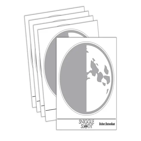 Quarter Moon Phase Waterproof Vinyl Phone Tablet Laptop Water Bottle Sticker Set - 5 Pack {1}