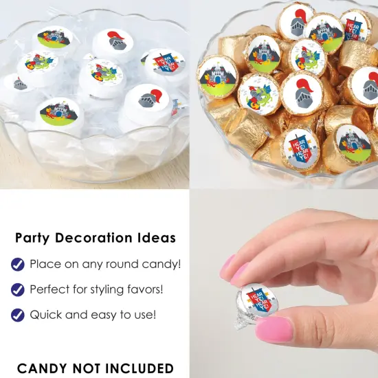 Big Dot of Happiness Calling All Knights and Dragons - Medieval Party or Birthday Party Small Round Candy Stickers - Party Favor Labels - 324 Count {6}