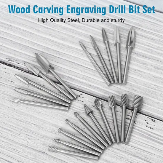 Kitcheniva Wood Carving Engraving Drill Bits For Dremel Rotary Tool 20 Pcs {3}