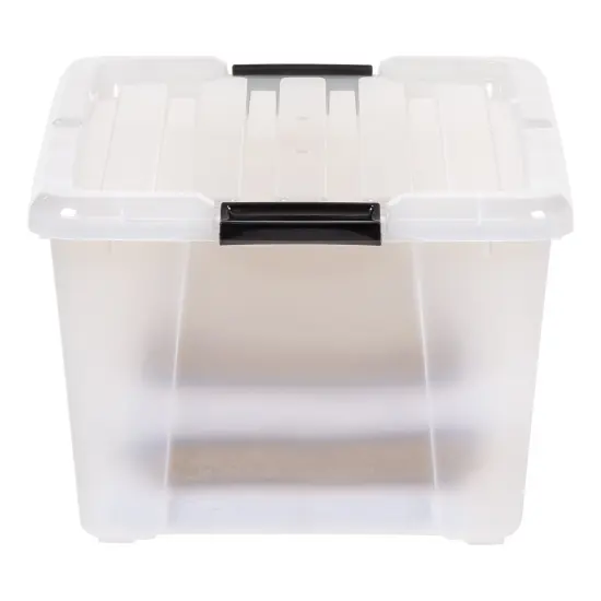 IRIS USA 45 Quart Plastic Storage Container Bin with Latching Lid, Clear, 4 Pack {4}