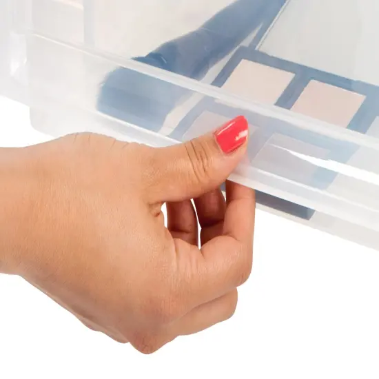 IRIS USA 31 Quart Plastic Stackable Medium Box Chest Drawer Storage, White {4}