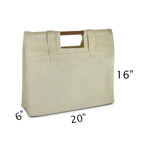 Pack of 5 Parker Bar Handle Jute Tote Bag Knitting Essential {2}