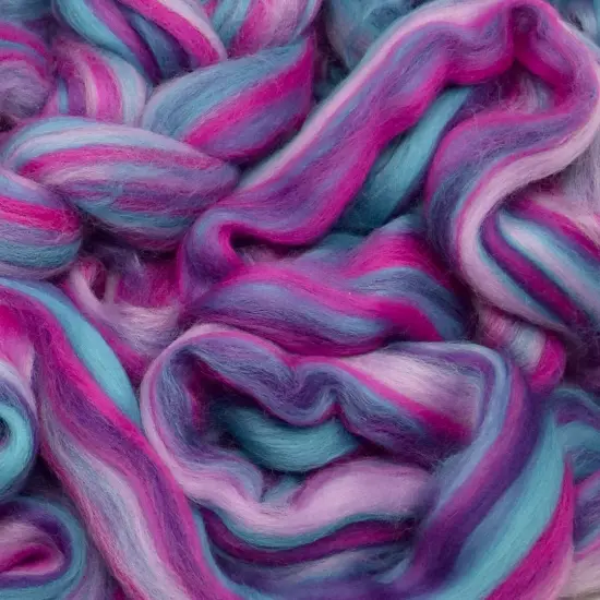 Colorful Designer Merino Wool Combed Top Roving for Spinning and Felting. Limited Edition. Alicorn Dream {2}