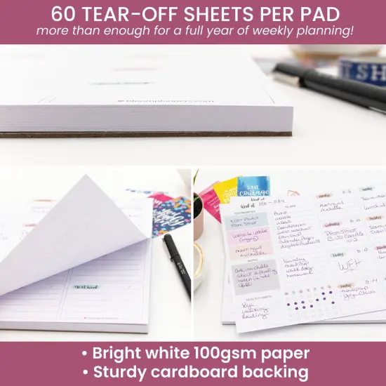 bloom daily planners Planning Pad, 8.5" x 11", Weekly To-Do List & Planner, Pastel {4}