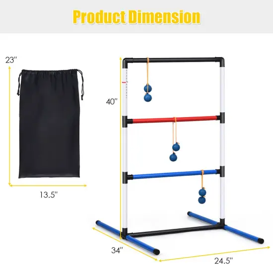 Ladder Ball Toss Game Bolas Score Tracker Carrying Bag {3}