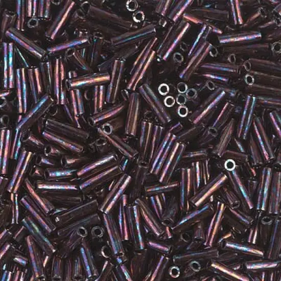 Miyuki 6mm Bugle Beads, Metallic Dark Raspberry, BGL2-0460, 17 grams {1}
