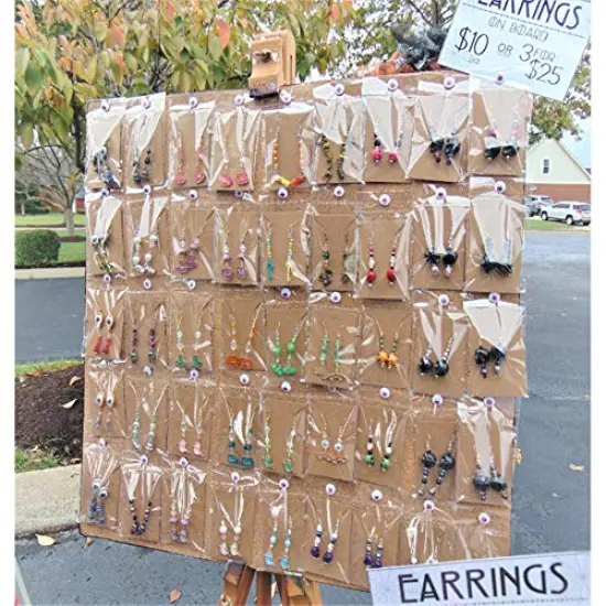 150 Pieces Earring Cards Necklace Display Cards with Bags,150 Earring Display Cards, 150 Pcs Self-Seal Bags, Kraft Paper Tags for DIY Ear Studs(Brown) {4}