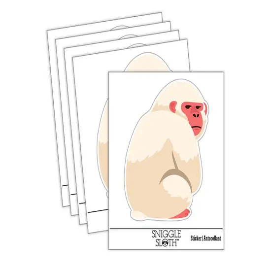 Snow Monkey Side Eye Staring Waterproof Vinyl Phone Tablet Laptop Water Bottle Sticker Set - 5 Pack {1}