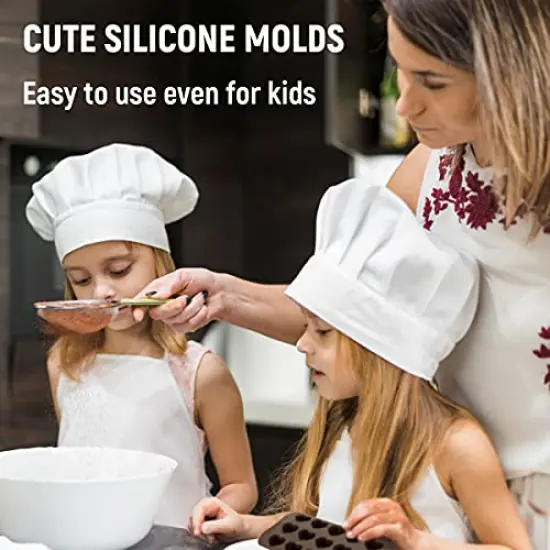 6 Pieces Chocolate Molds Silicone Set - Free Recipes Ebook - Food Grade Candy Molds Silicone - Easy to Use Non-Stick Silicone Molds for Candy {3}