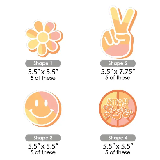 Big Dot of Happiness Stay Groovy - Decorations DIY Boho Hippie Party Essentials - Set of 20 {6}