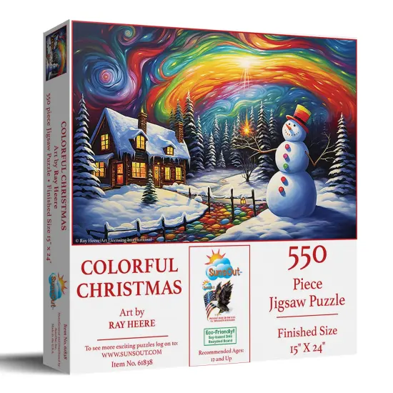 Sunsout Colorful Christmas 550 pc Jigsaw Puzzle 61838 {3}