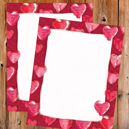 Great Papers! Fuzzy Hearts Valentine Stationery Letterhead, Invitations and Announcements, Printer Friendly, 8.5"x11", 80 Pack {3}