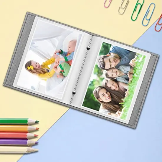 Photo Album 4x6 Photos - 52 Photos Small Mini Capacity Premium Vegan Leather Cover Photo Album, Portable Wallet Photo Album for Family Wedding Boys Girls, Love Tree {5}