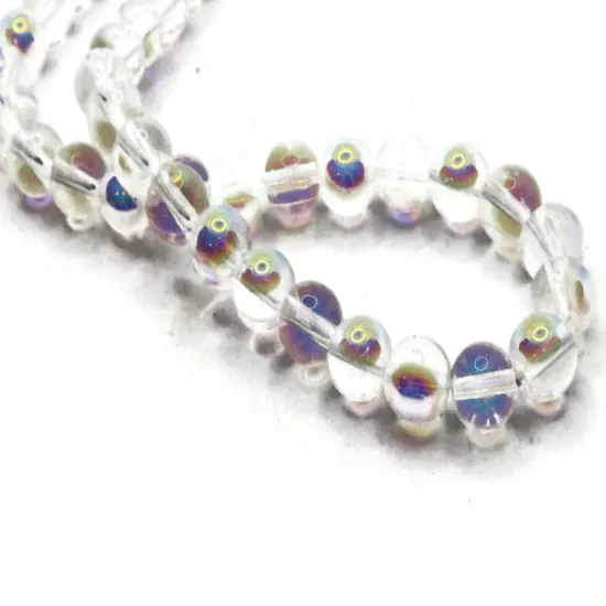 42 8mm Clear Glass Round with AB Finish {3}