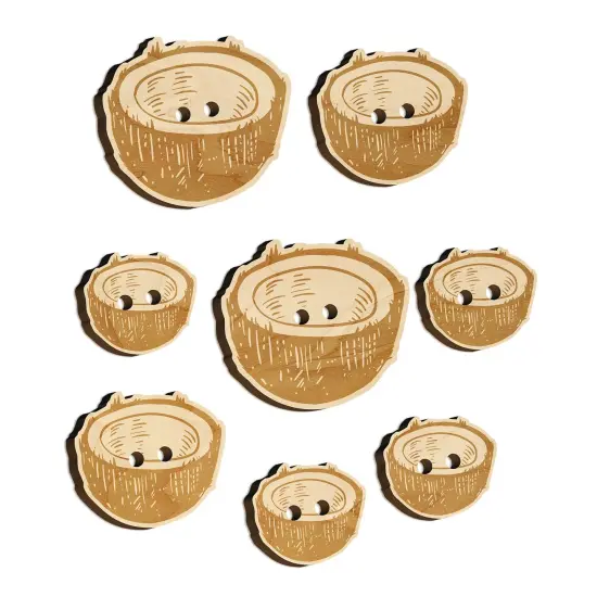 Cut Open Coconut Wood Buttons for Sewing Knitting Crochet DIY Craft {7}