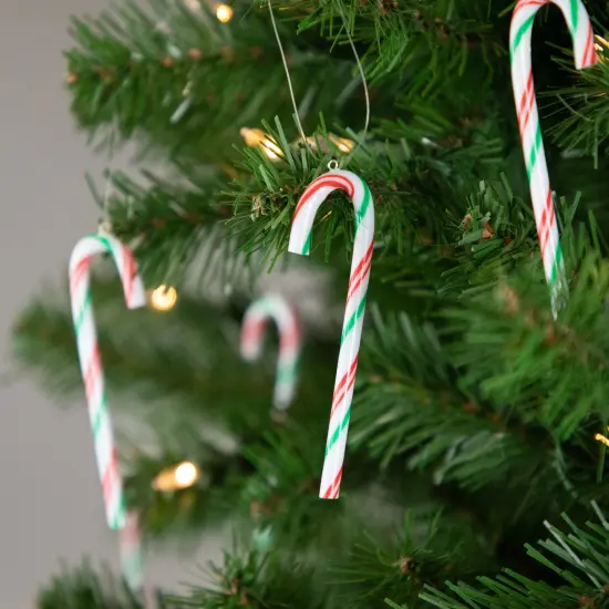 Northlight 12ct Multi Twist Candy Cane Christmas Ornaments 4" White {4}