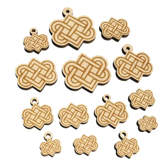 Celtic Love Knot Outline Mini Wood Shape Charms Jewelry DIY Craft {7}