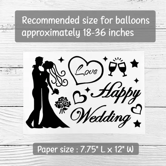 Wrapables Bobo Balloon Stickers, DIY Balloon Decoration Decals for Birthday Parties, Wedding Anniversaries, Celebrations (Set of 10), Love & Celebration {2}