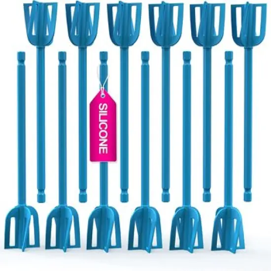 Epoxy Resin Mixer Silicone Paddles - 12 Reusable Pixiss Multipurpose Bidirectional Paint Stirrer for Drill Epoxy & Paint Mixer Drill Attachment - Paint Stirrers Epoxy Stirrer - Paint Mixer for Drill {1}