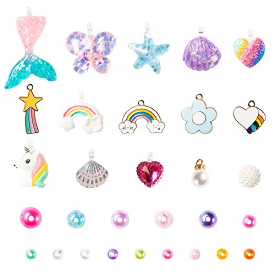 DIY Bead Jewelry Making Kit with 400+ Beads & Charms for Creative Bracelets Necklaces Rings, Children Mermaid Starfish Shell Princess Necklace Bracelets Making Art Craft Bead Kit for Girls {2}