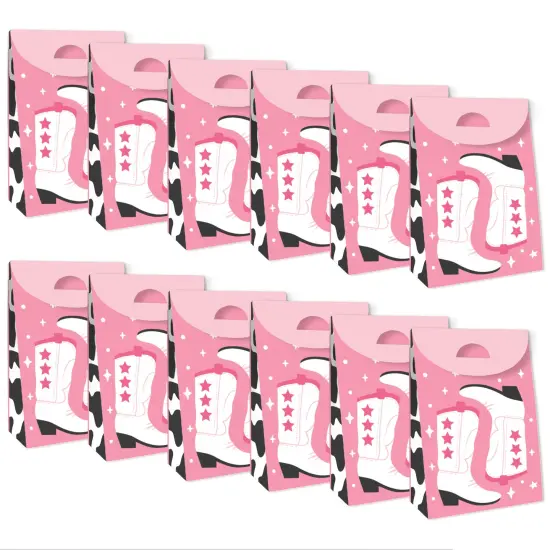 Big Dot of Happiness Rodeo Cowgirl - Pink Western Gift Favor Bags - Party Goodie Boxes - Set of 12 {6}