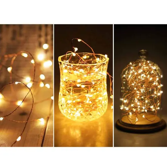 200 LED 66 FT Copper Fairy String Lights 8 Modes LED, USB Powered with Remote Control for Christmas Tree Wedding Party Home Decoration, Warm White {1}