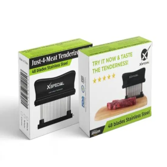 Meat Tenderizer Tool 48-Blades Stainless Steel - Ease to Use & Clean - Kitchen Gadgets Tools with Sharp Needle Makes The Toughest Steak Tender {3}