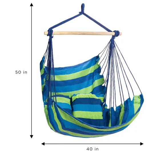 Sorbus Hanging Rope Hammock Chair Swing Seat Blue {5}