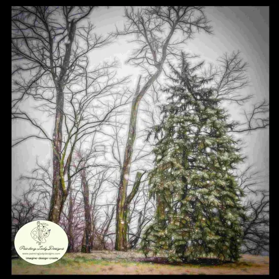 Pine Tree -Art paper for Decoupage and Mixed Media (Small 12x18) {1}