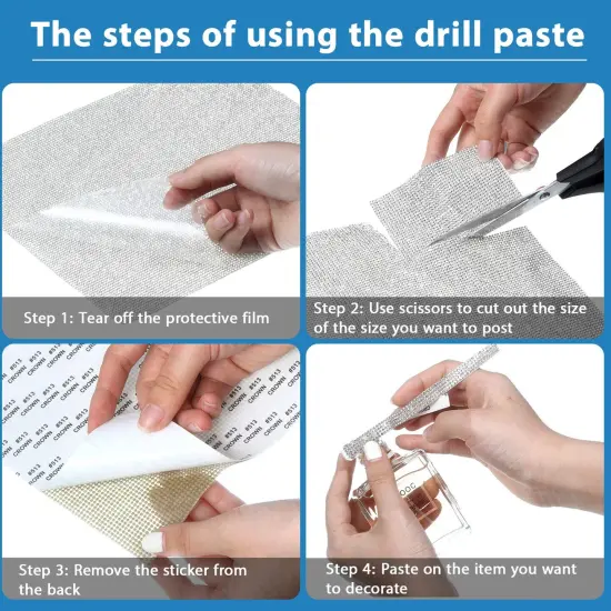 12000 PCS Bling Bling Rhinestone Sheet Rhinestones Sticker DIY Car Decoration Sticker Self Adhesive Glitter Rhinestones Crystal Gem Stickers for Car Decoration, 9.4 x 7.9 Inch (Clear) {3}